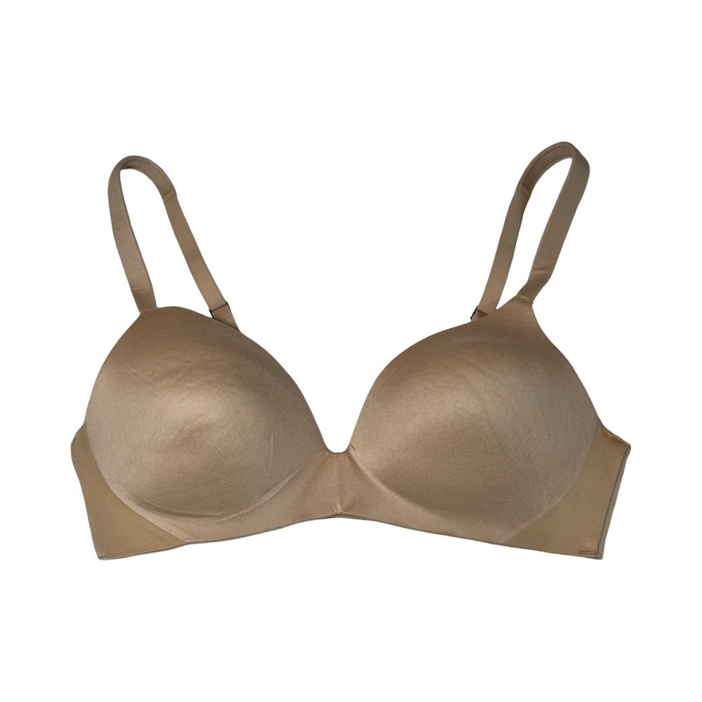 Spanx‎ Pillow Cup Full Coverage Bra Tan Nude 32C Back Smoothing Wire-Free